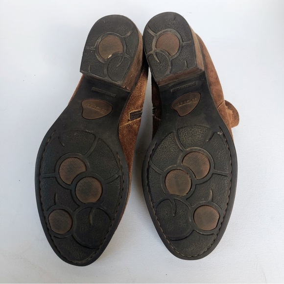 Born Adia Tabacco Distressed Rugged Suede Boots Womens 9.5 Leather Moto Ankle - Picture 10 of 12